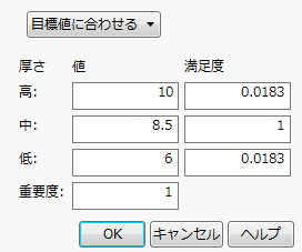 Response Goal Window for Thickness