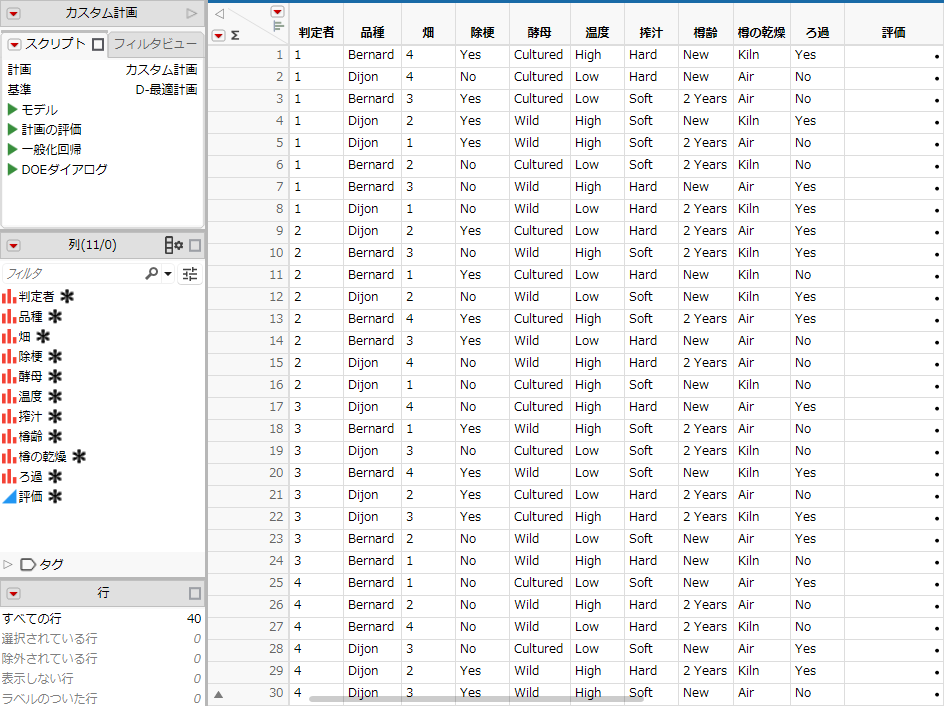 Partial Custom Design Table