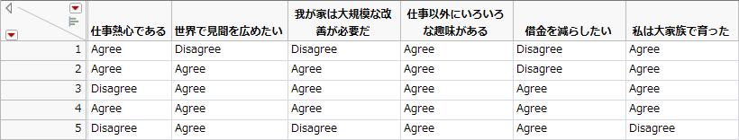 Consumer Preferences Data Table (Partial Table)