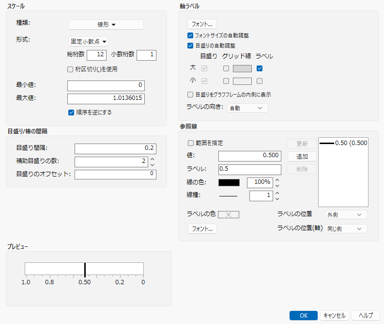 X Axis Settings