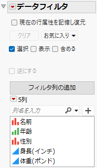 Initial Data Filter Window