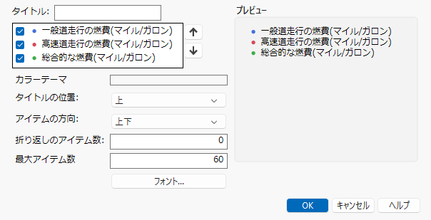 Example of the Legend Settings Window