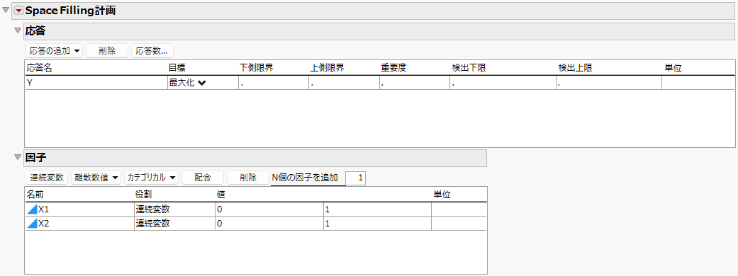Space-Filling Window for Two Factors