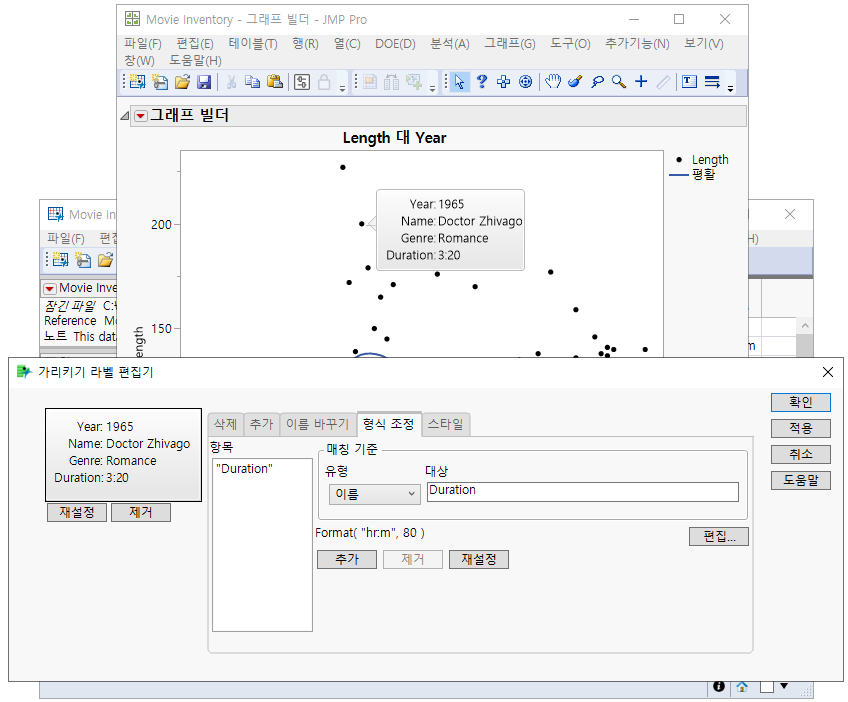 Hover Label with Duration in Hours and Minutes