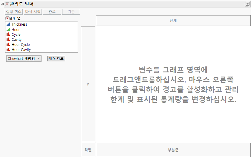Interactive Control Chart Builder Window
