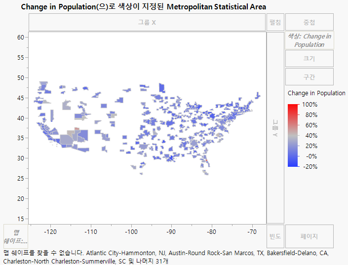 Change in Population for Metropolitan Statistical Areas