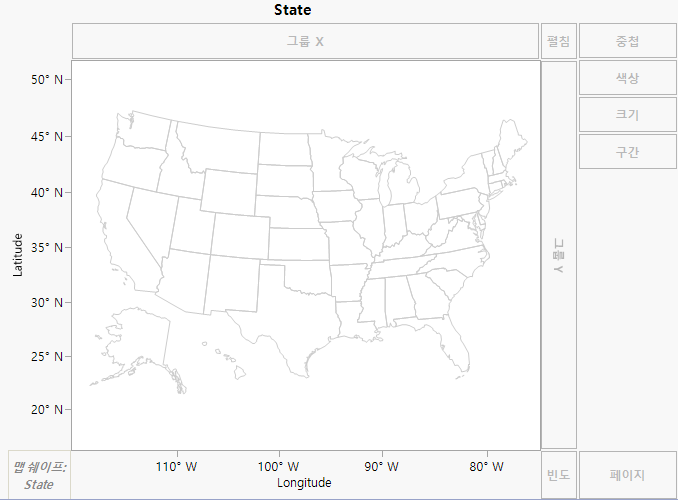 Example of Cities.jmp After Dragging State to Map Shape