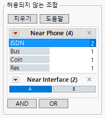 Disallowed Combinations Panel Showing First Constraints