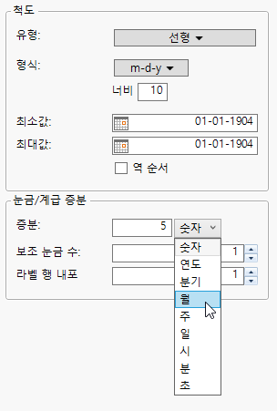 Selecting the Format for Date and Time Increments