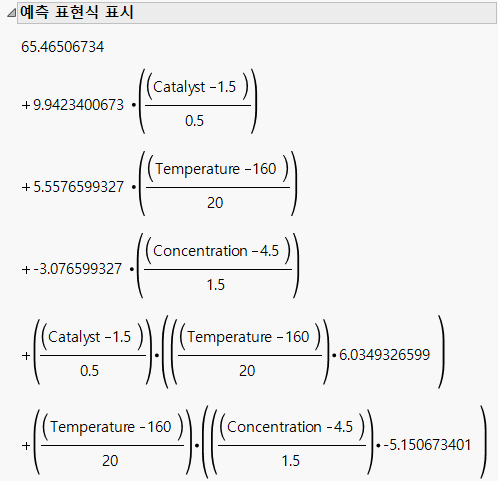Prediction Expression for Reduced Model