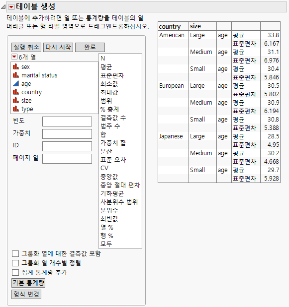 Age, Mean, and Std Dev Added to the Table
