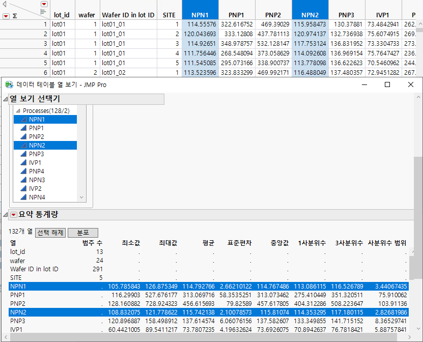 Linked Columns in the Column Viewer