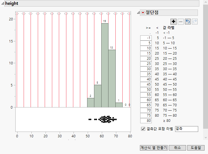 Completed Binning Window