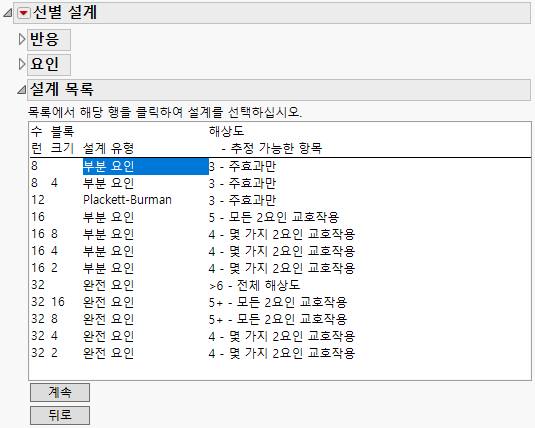 Fractional Factorial Designs for Five Continuous Factors