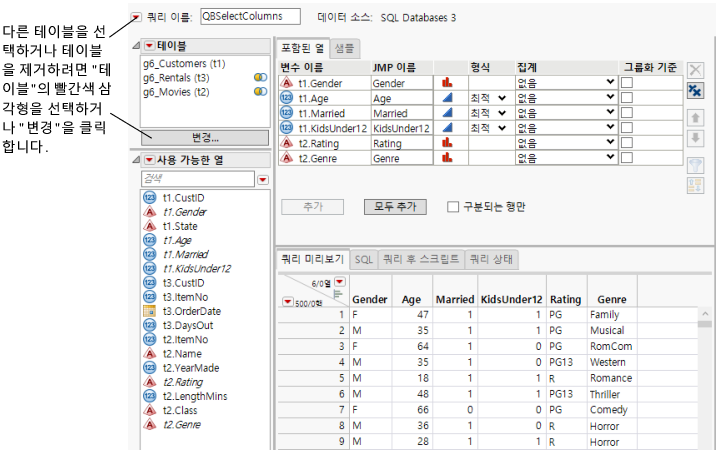 Selected Columns