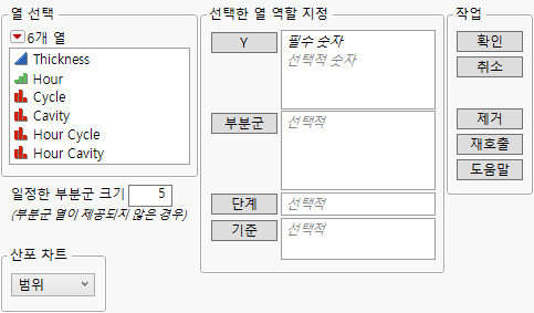 Launch Window for Variable Control Charts