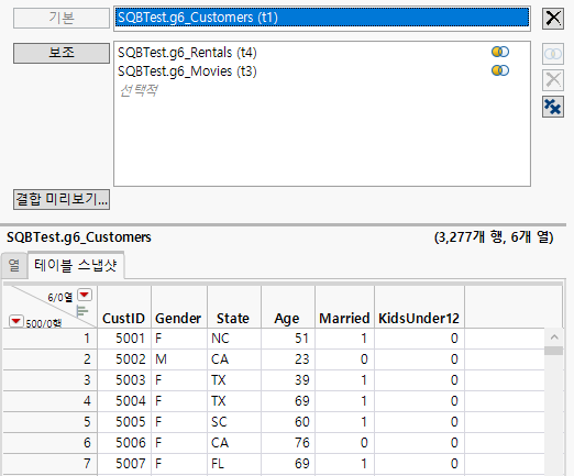 Table Snapshot Tab