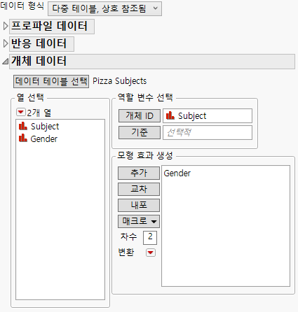 Subject Data Window