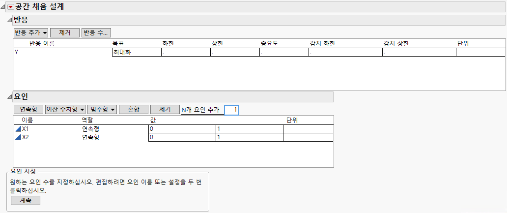 Space-Filling Window for Two Factors