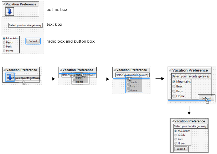 Examples of Dragging Objects into a Container