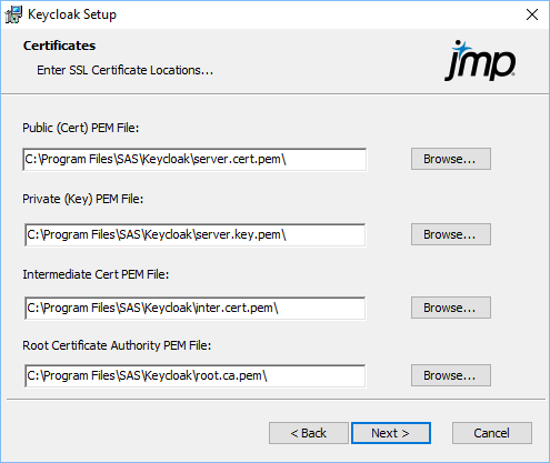 Specify Keycloak Certificates Specify Keycloak Certificates