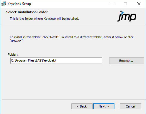 Specify the Keycloak Install Location Specify the Keycloak Install Location