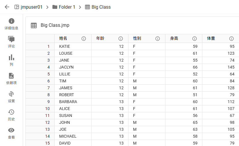 Example Data Table Example Data Table