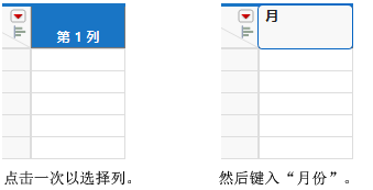 Entering a Column Name