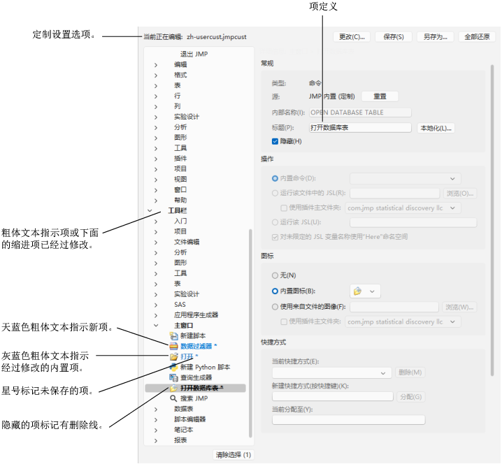 Menu Editor Options