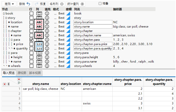 Data Types Assigned in the Col Column