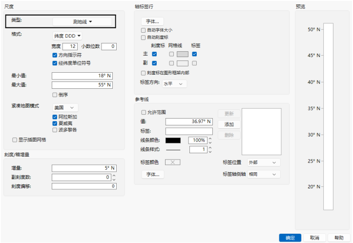 Y Axis Setting Window