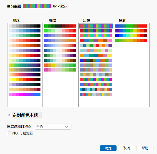 Categorical Color Themes Window