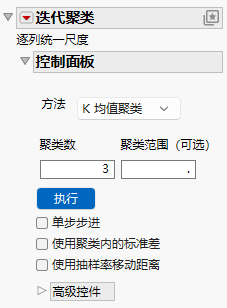 Iterative Clustering Control Panel