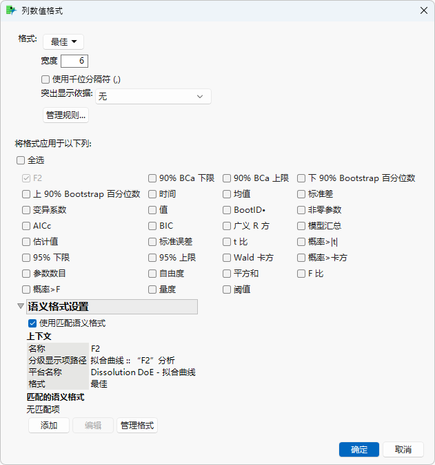 Column Numeric Format
