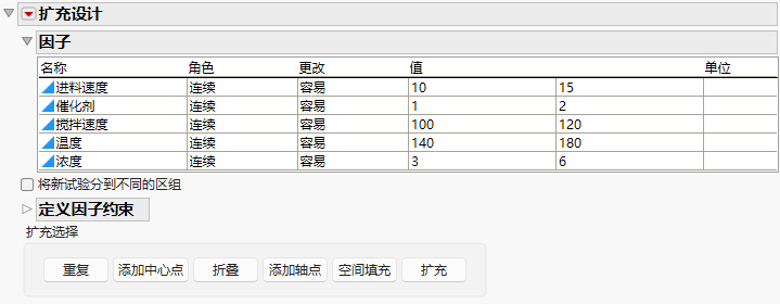 Initial Augment Design Window Using Reactor 8 Runs.jmp