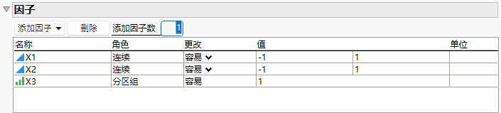Factors with Two Continuous Factors and a Blocking Factor