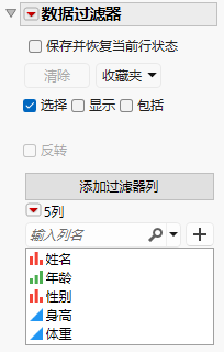 Initial Data Filter Window