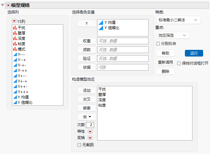 Fit Model Launch Window for Taguchi Data